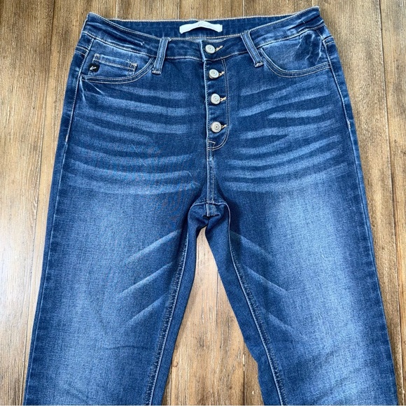 KanCan High-Rise Super Flare Jeans Button Fly 11 / 29 dark blue - Picture 6 of 10